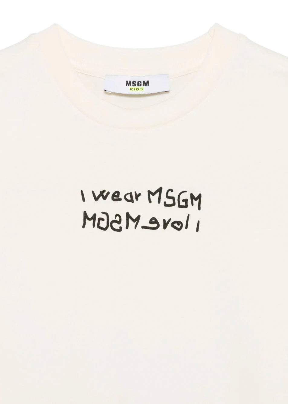 MSGM Kids Canotta Crema con Stampa per Bambini dettaglio
