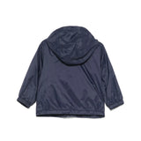 Moschino Kids Navy Windbreaker with Toy Print for Newborns