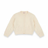 Elisabetta Franchi La Mia Bambina Cardigan Avorio Con Strass per Neonate