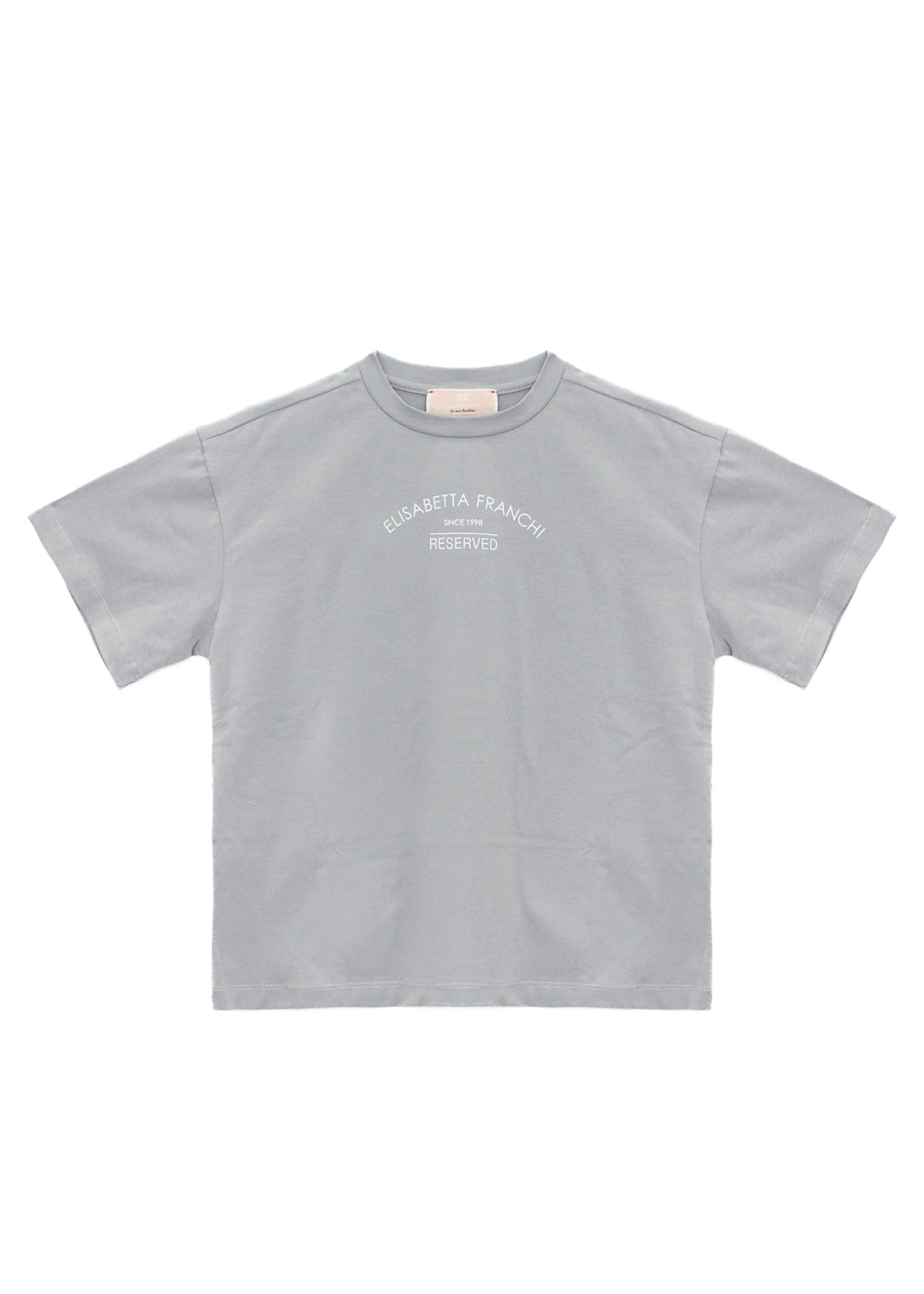 Elisabetta Franchi La Mia Bambina T-Shirt Piombo con Logo (fronte)