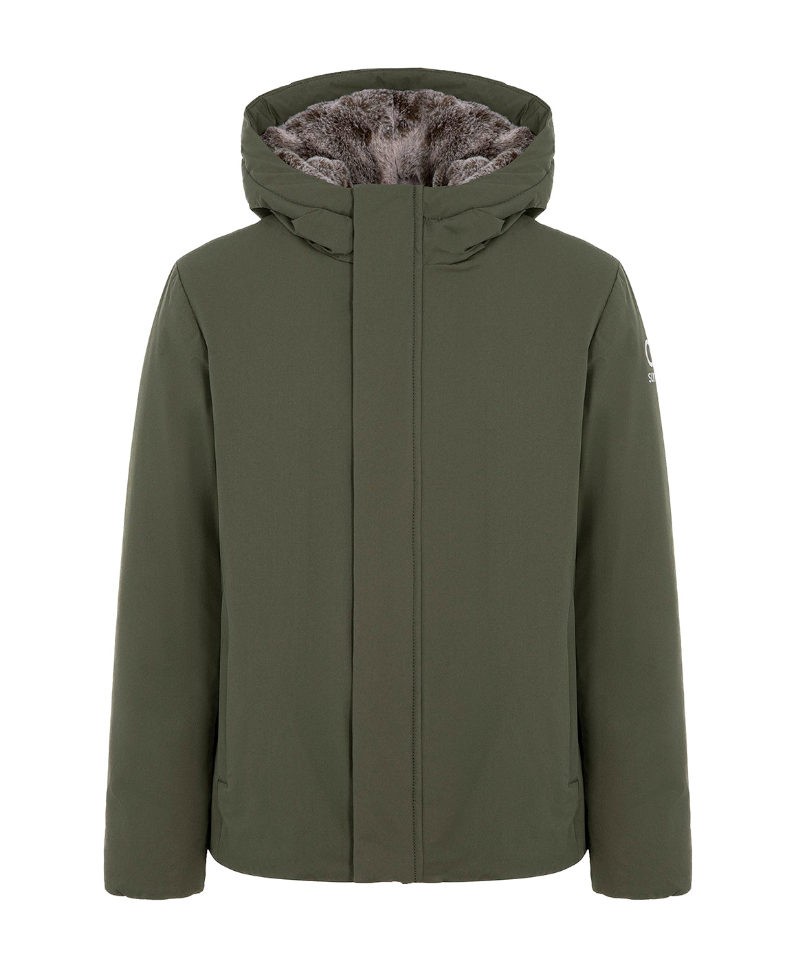 SUNS Kids Giubbotto Verde Militare con Cappuccio e Interno in Pelliccia per Bambini