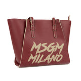 Msgm Kids Borsa Merlot con Maxi Logo a Contrasto per Bambine