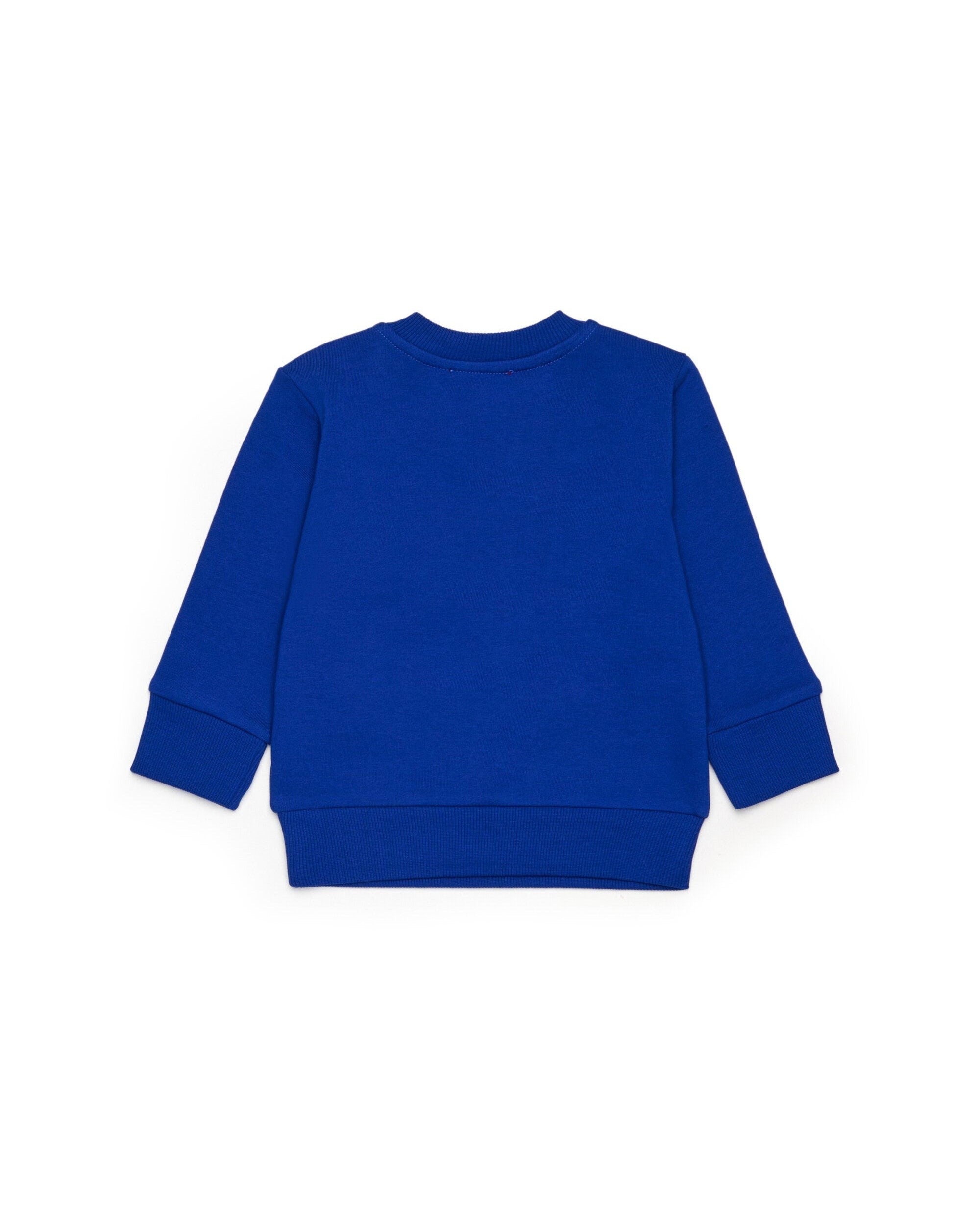 Diesel Kids Felpa Girocollo Bluette con Oval D per Neonati