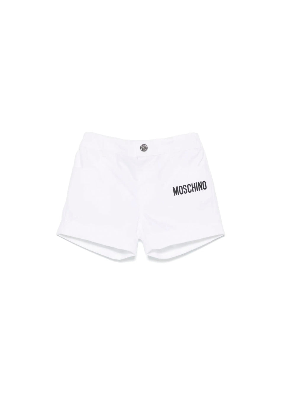 Moschino Kids Short Bianco con Stampa per Neonati