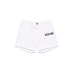 Moschino Kids Short Bianco con Stampa per Neonati