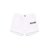 Moschino Kids Short Bianco con Stampa per Neonati