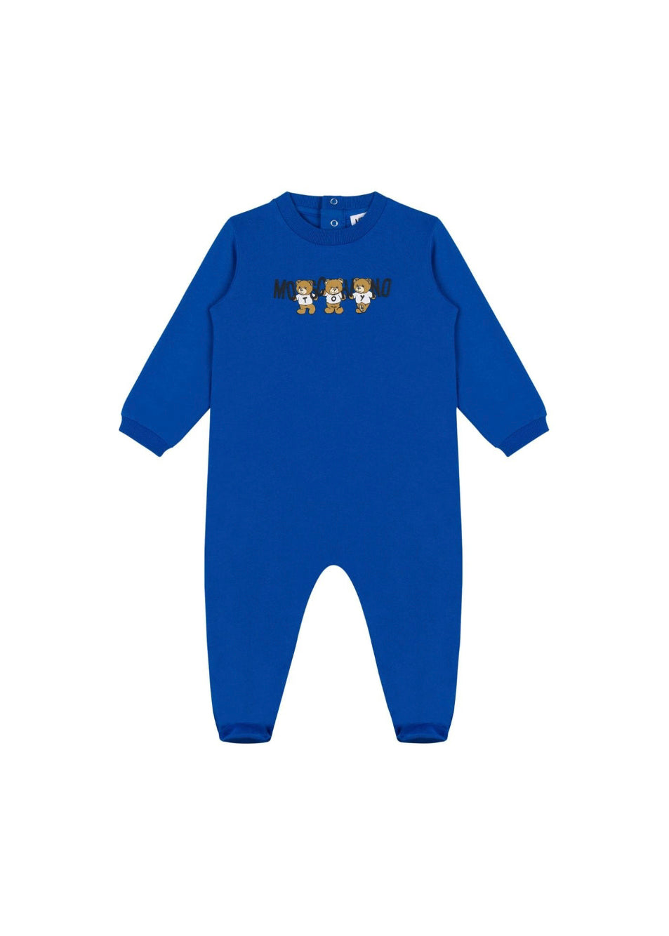 Moschino Kids Tutina Blu con Stampa Teddy Bear per Neonati