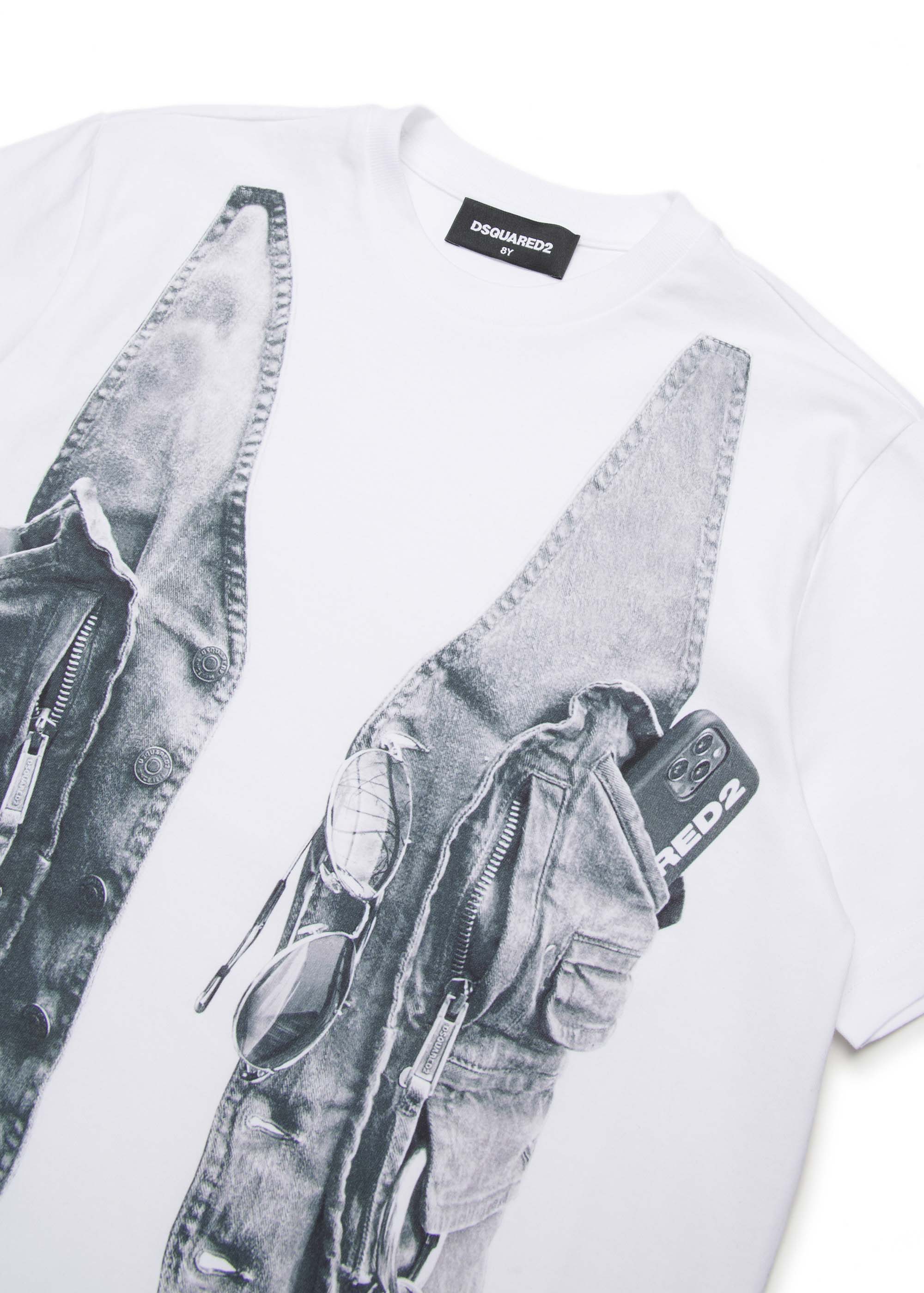 Dsquared2 Kids T-shirt Bianca con Stampa per Bambini