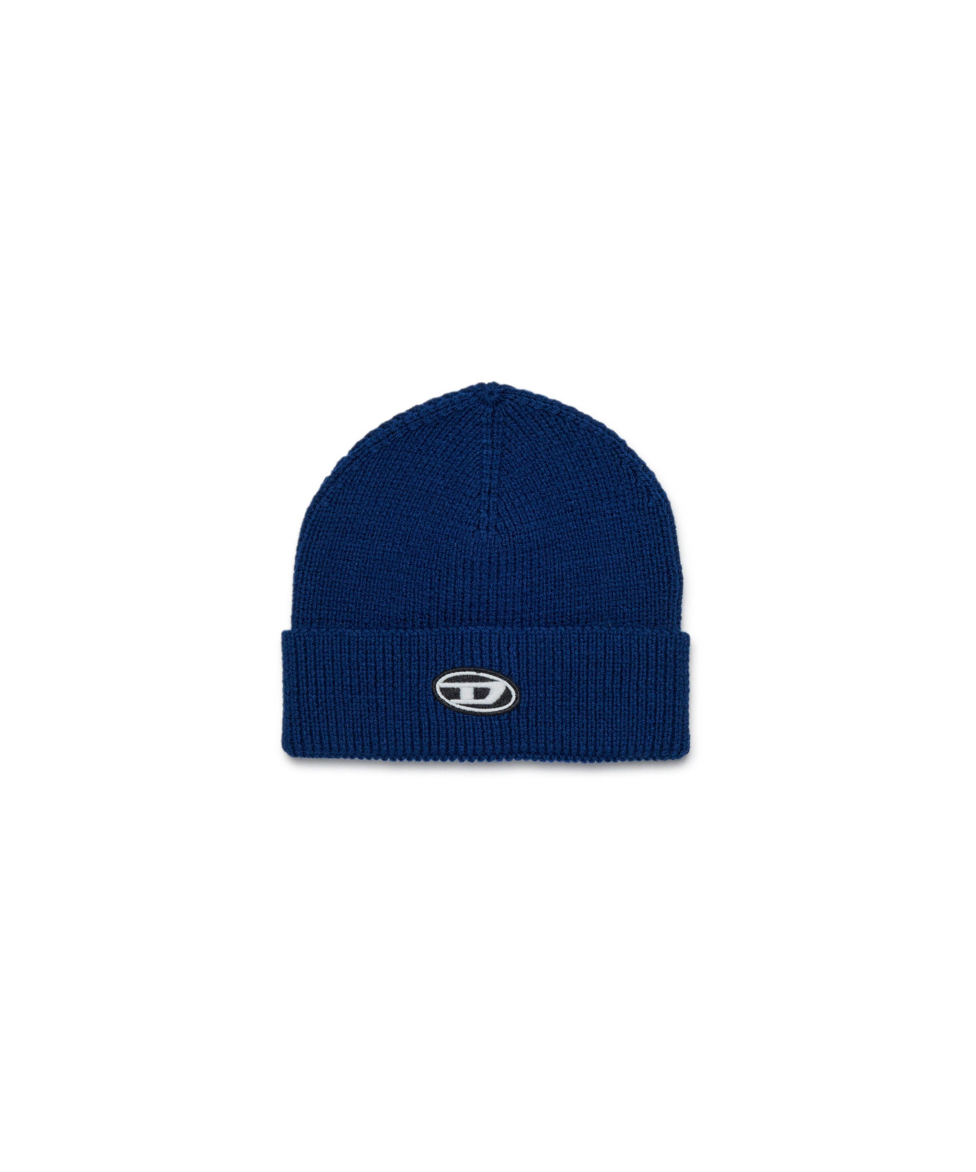 Diesel Kids Cappello Beanie Blu con Oval D per Neonati
