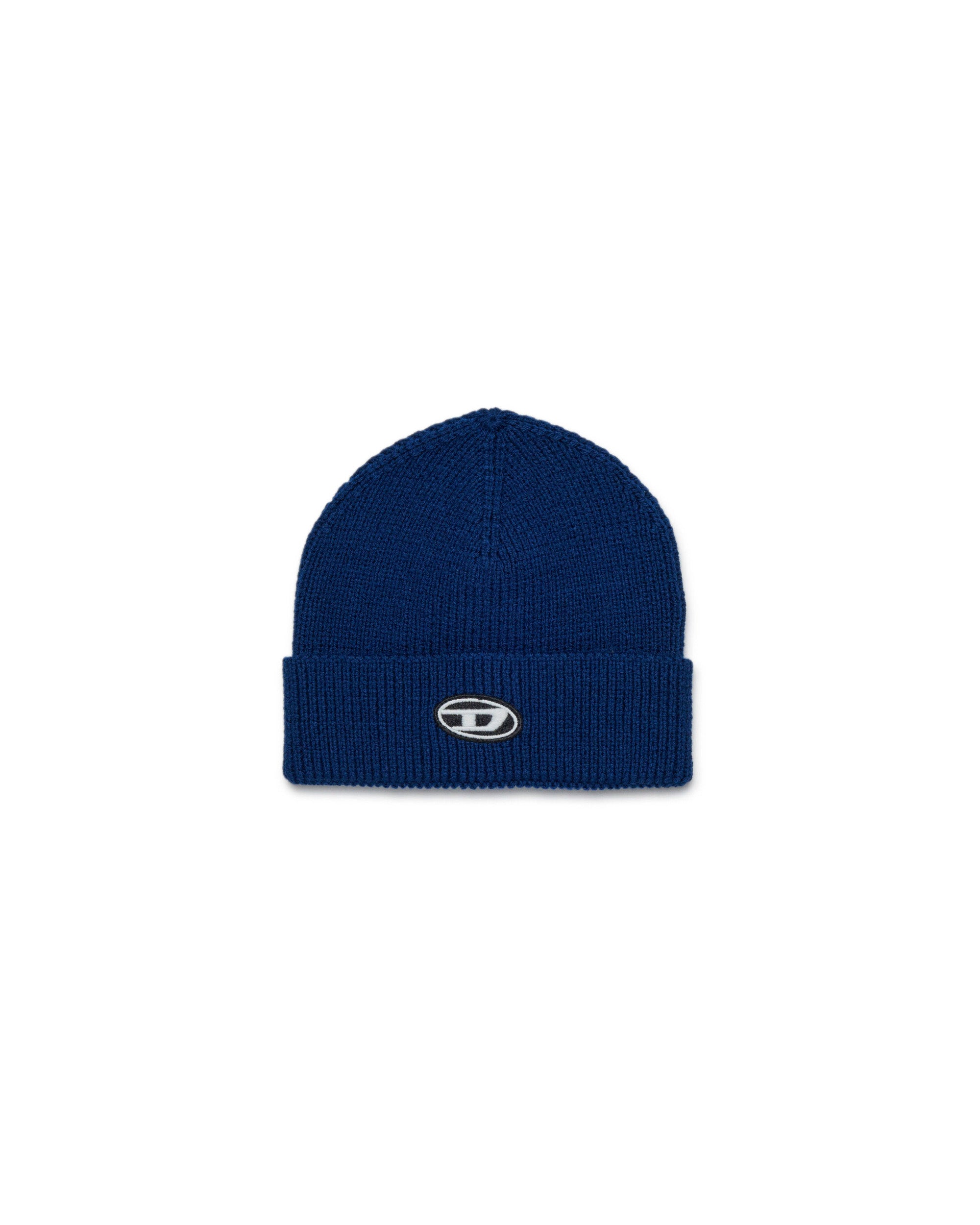 Diesel Kids Cappello Beanie Blu con Oval D per Neonati