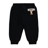 Moschino Kids Pantaloni in Felpa Nero con Logo per Neonati