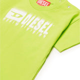 Diesel Kids Apple Green T-shirt with Degradè Logo for Babies