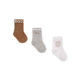 Boss Kids Baby Socks Set Grey/White/Beige