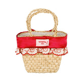 Vivetta Kids Borsetta in Paglia con Fiocco Rosso