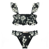 Elisabetta Franchi La Mia Bambina Costume Bikini Nero/Burro per Bambine