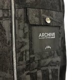 Yes London Kids Giacca Zip in Tessuto Jacquard Nero con Dettagli Patch per Bambini