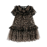 Angel's Face Kids Abito Leopardato Nero per Bambine