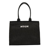 MSGM Kids Borsa Nera Tote con Logo per Bambine
