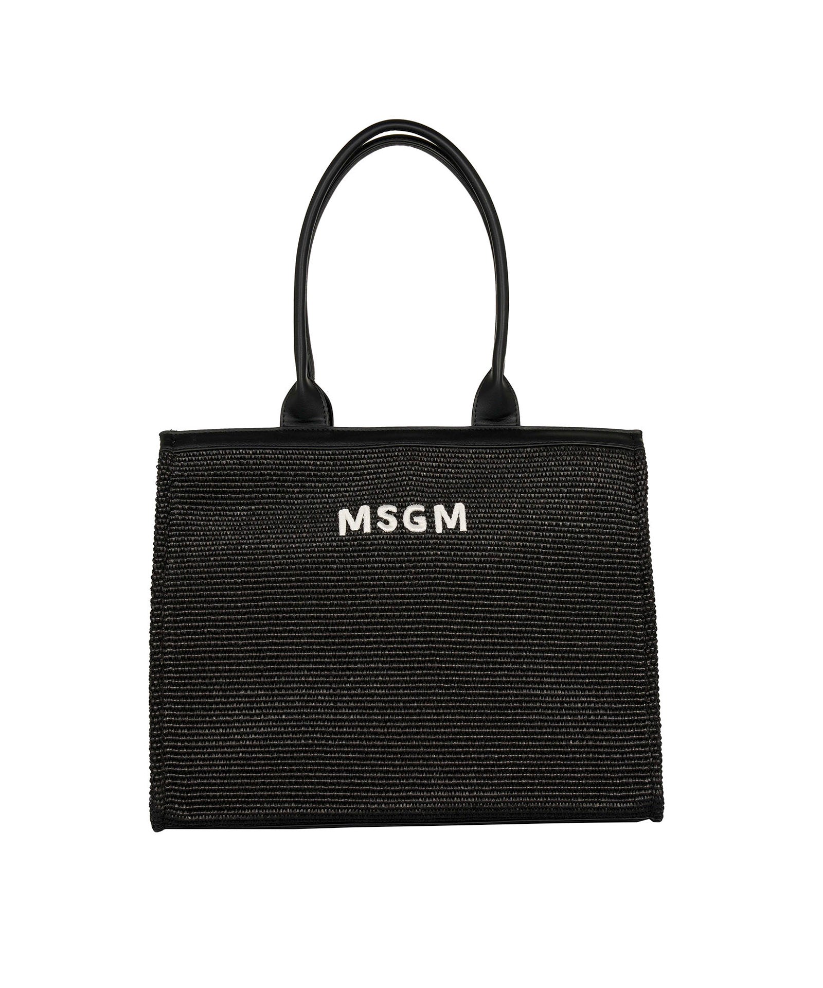 MSGM Kids Borsa Nera Tote con Logo per Bambine