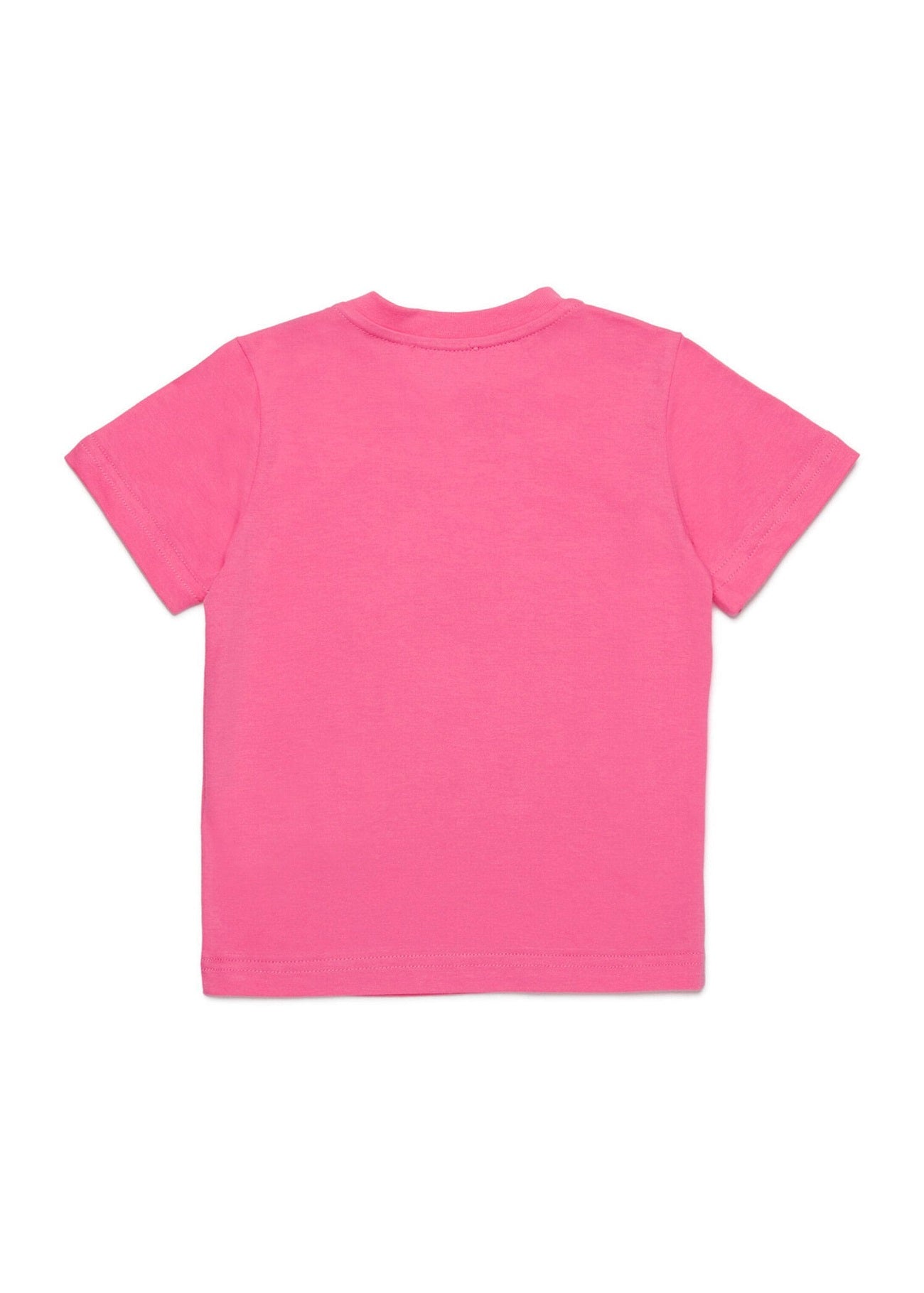 Diesel Kids T-Shirt Fucsia con Logo Oval D per Neonate retro