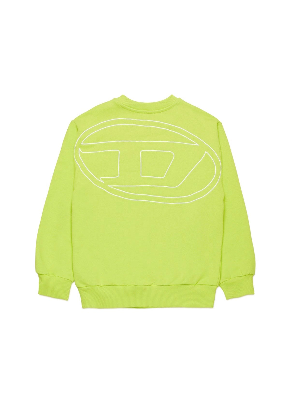 Diesel Kids Felpa Girocollo Verde Mela con Macro D per Bambini