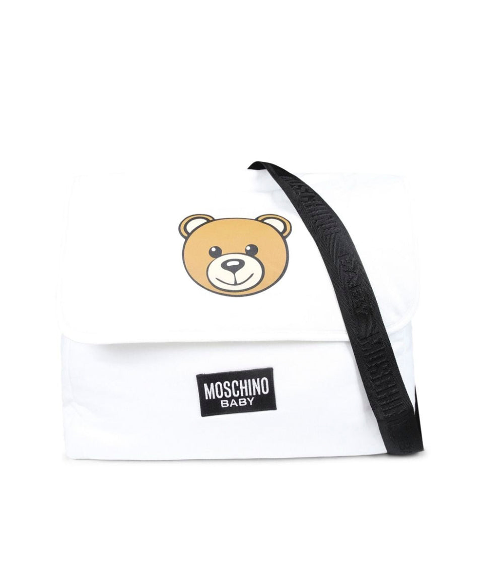 Moschino Kids Borsa Mamma Panna con Stampa