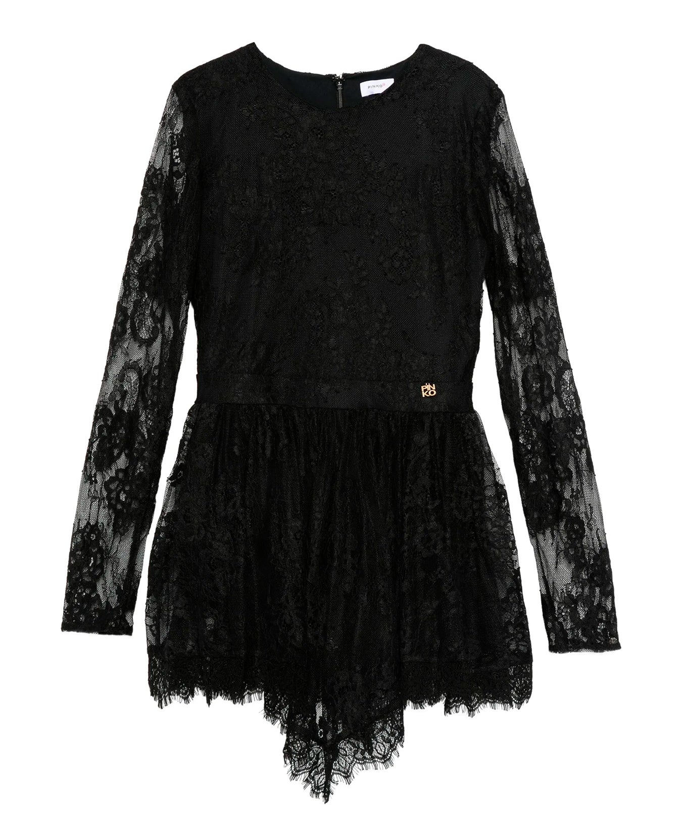 Pinko Kids Abito Nero con Ricami per Bambine