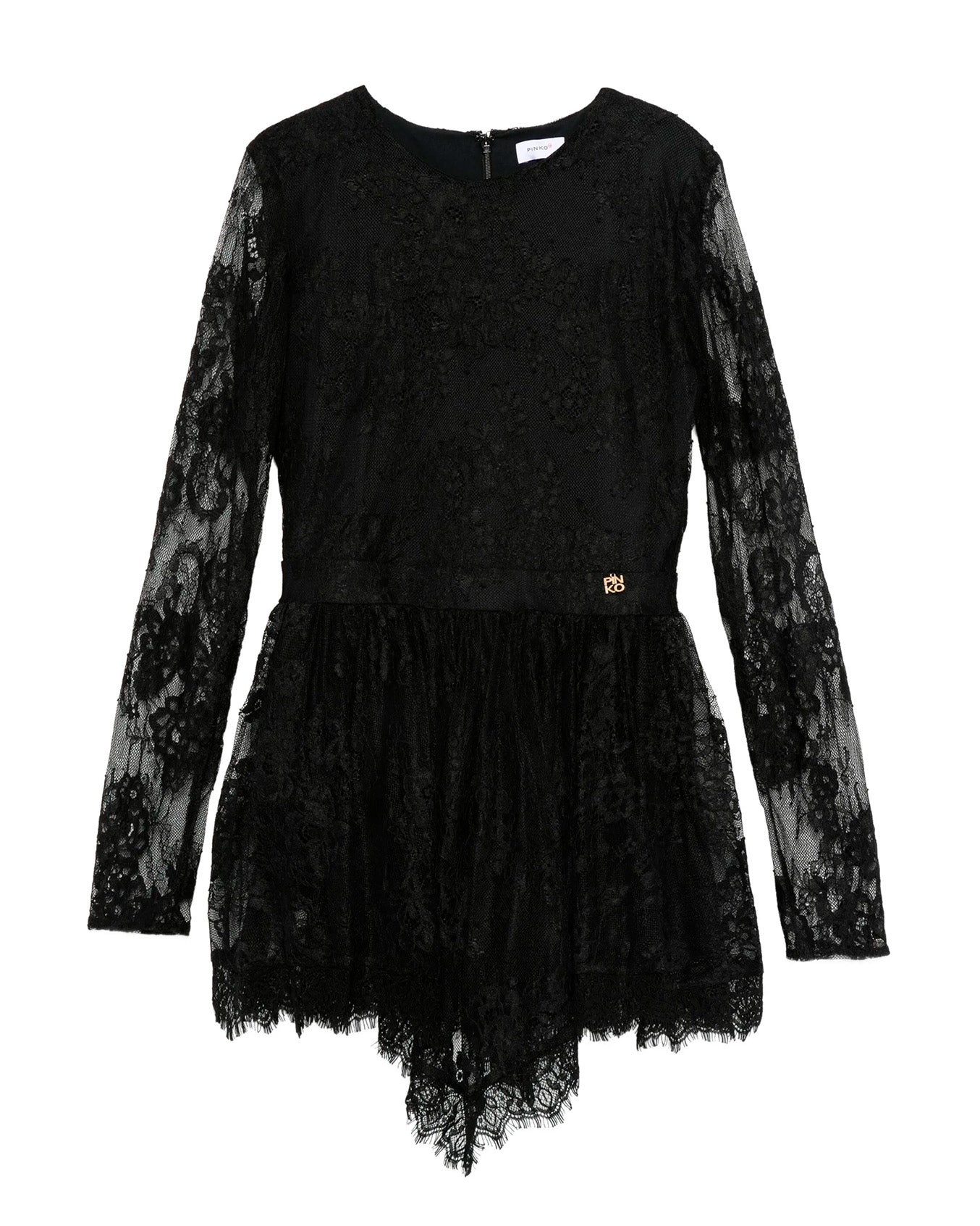 Pinko Kids Abito Nero con Ricami per Bambine