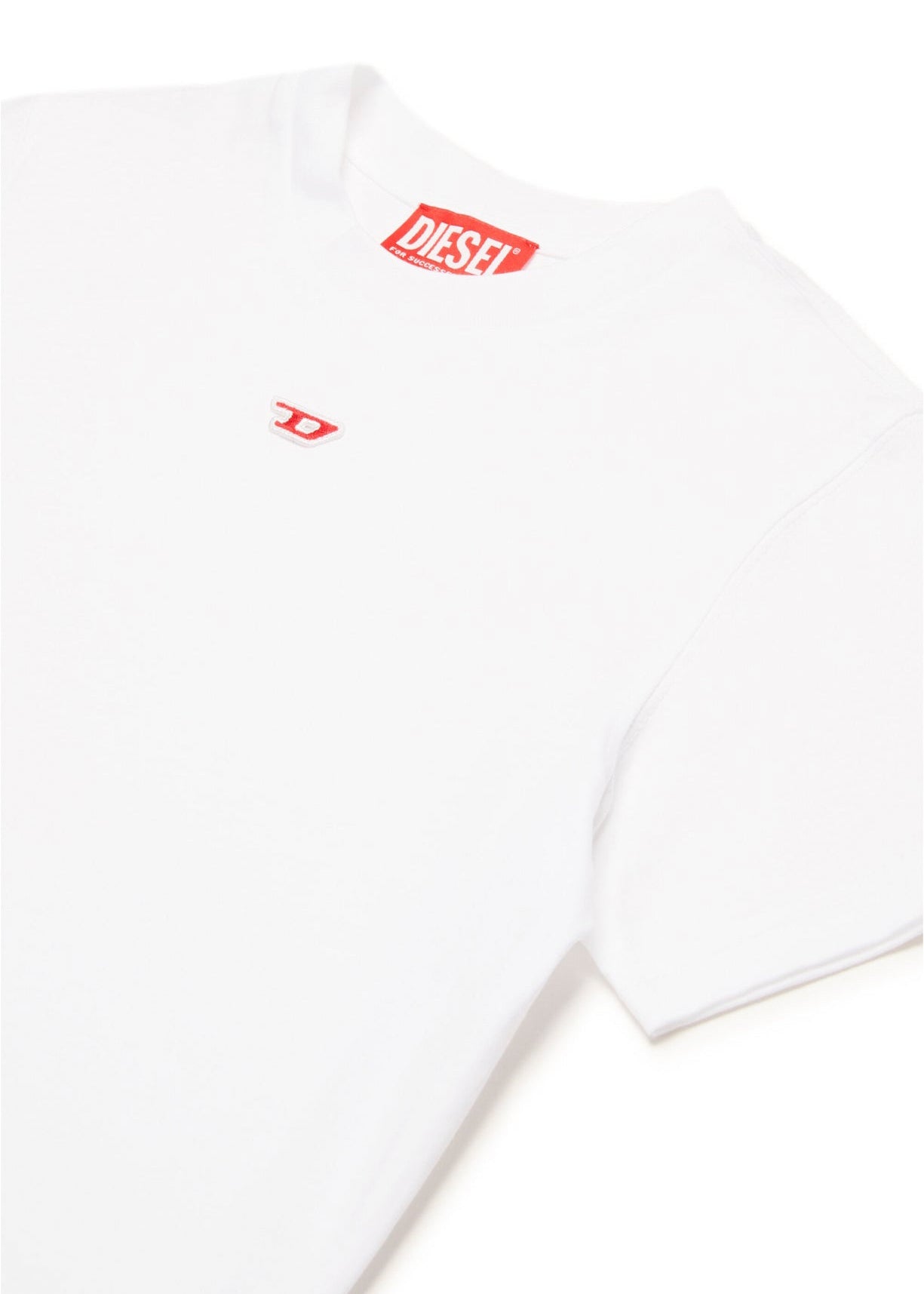 Diesel Kids T-hirt Bianca con Patch Oval D