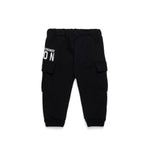 Dsquared2 Kids Pantaloni in Tuta Neri con Stampa per Neonati (retro)