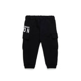 Dsquared2 Kids Pantaloni in Tuta Neri con Stampa per Neonati (retro)