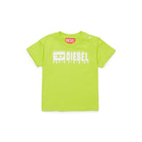 Diesel Kids T-shirt Verde Mela con Logo Degradè per Neonati