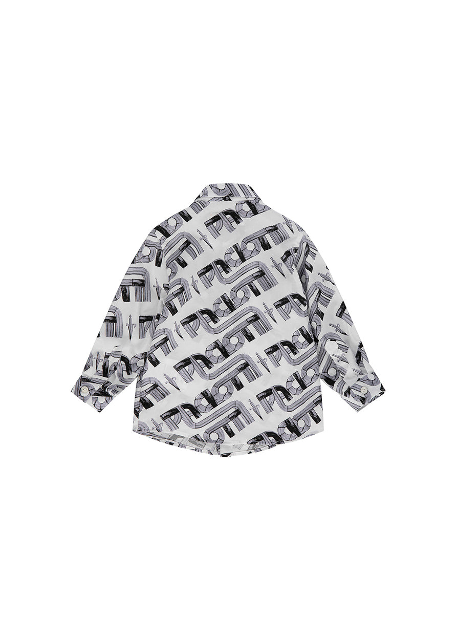 Cesare Paciotti Camicia Bianca Monogram per Neonati