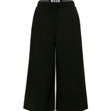 MSGM Kids Pantaloni Neri con Logo per Bambine