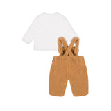 Moschino Kids T-shirt Bianca con Salopette Teddy per Neonati