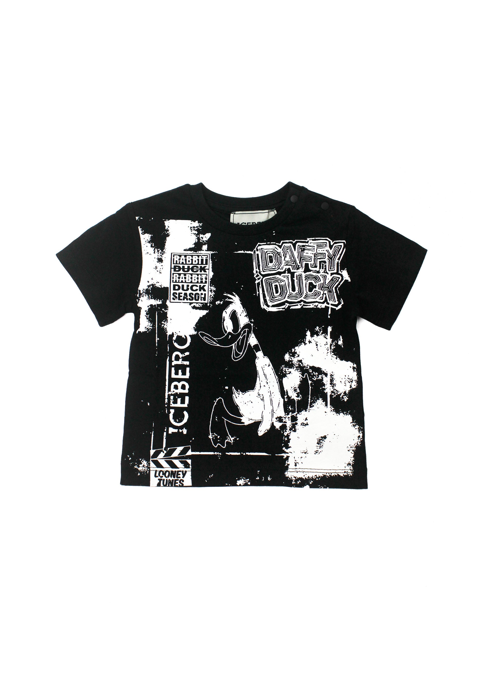 Iceberg Kids T-Shirt Nera con Stampa Daffy Duck per Neonati