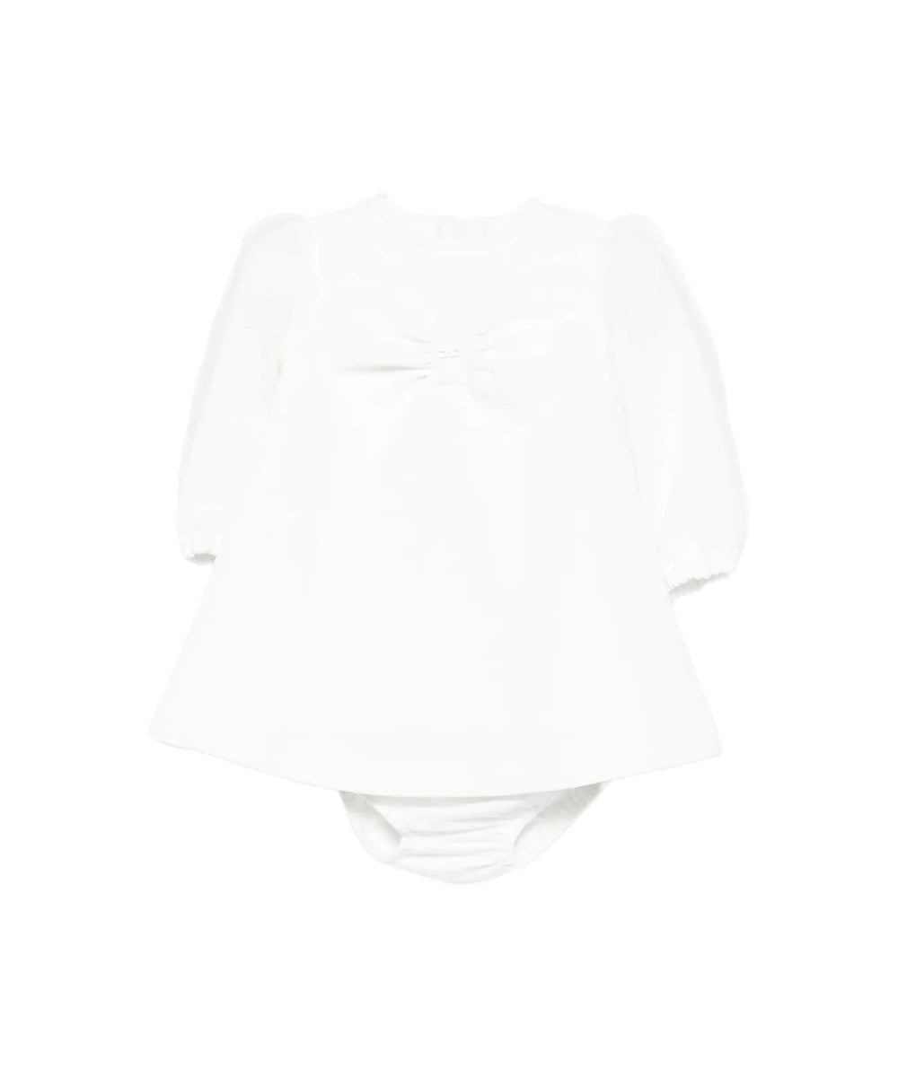 Elisabetta Franchi La Mia Bambina Abito Panna con Fiocco per Neonate