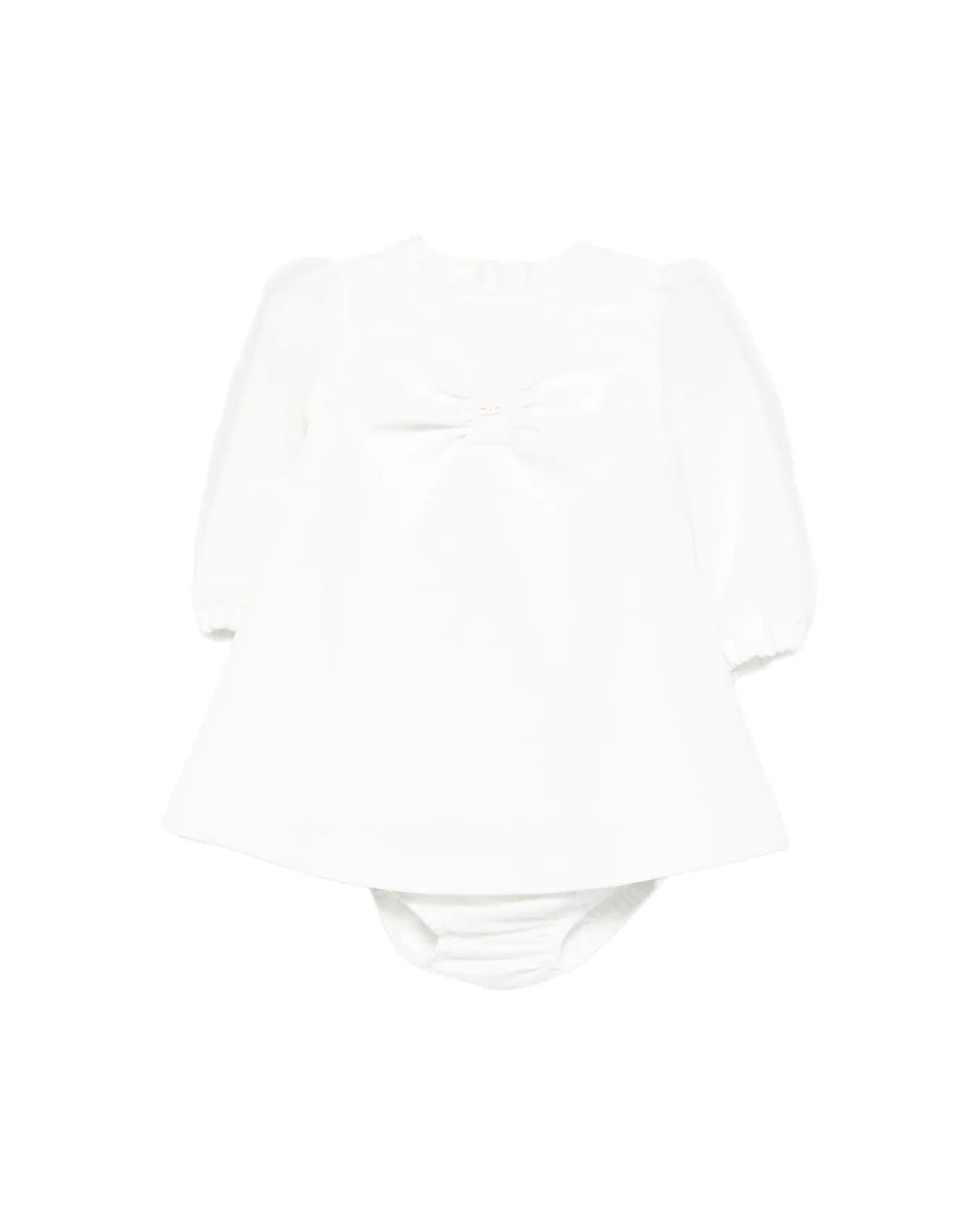 Elisabetta Franchi La Mia Bambina Abito Panna con Fiocco per Neonate