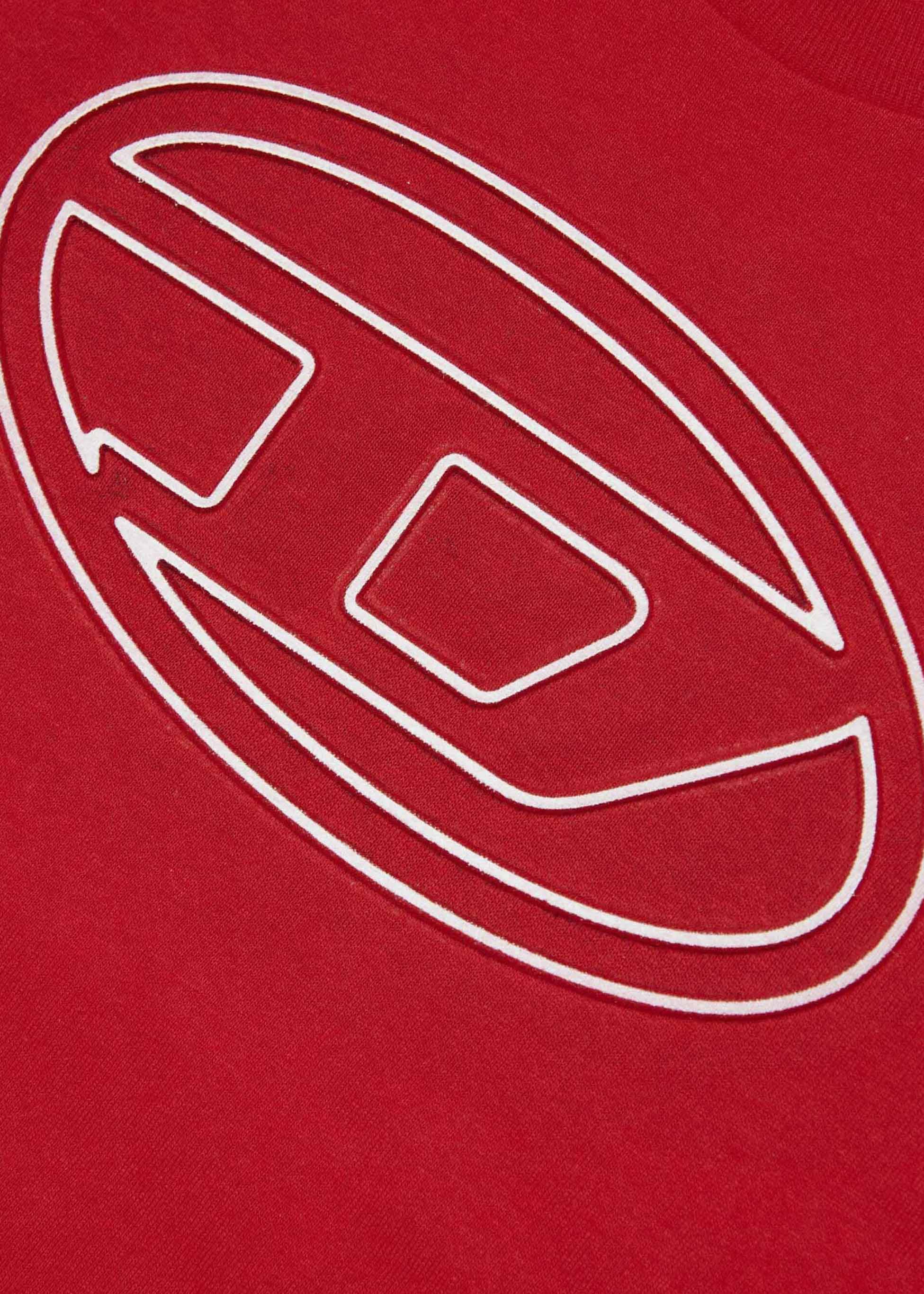 Diesel Kids T-shirt Rossa con Logo Oval D