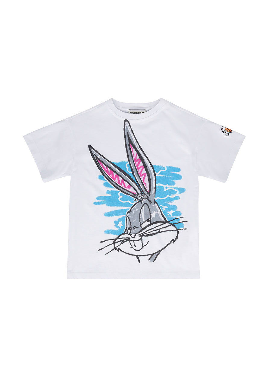 Iceberg Kids T-shirt Bianca con Stampa Bugs Bunny per Bambine
