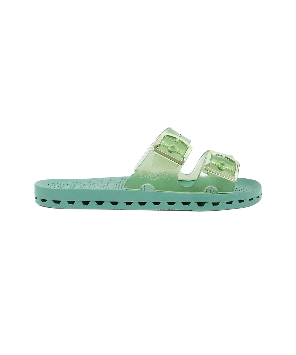Sensi Kids Jelly Sandalo Verde Salvia Doppia Fascia per Bambine (lato)