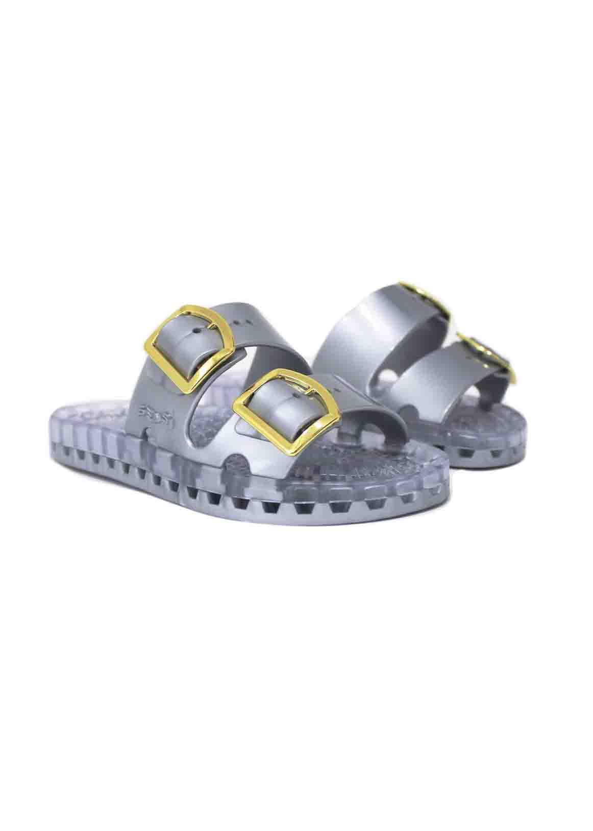 Sensi Kids Flamingo Sandalo Argento Doppia Fascia per Bambini(fronte)