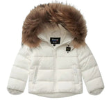 Blauer Kids Giubbino Bianco con Cappuccio in Pelliccia Unisex Armony per Neonati