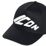 Dsquared2 Kids Cappello Nero con Stampa ICON per Bambini (dettaglio)