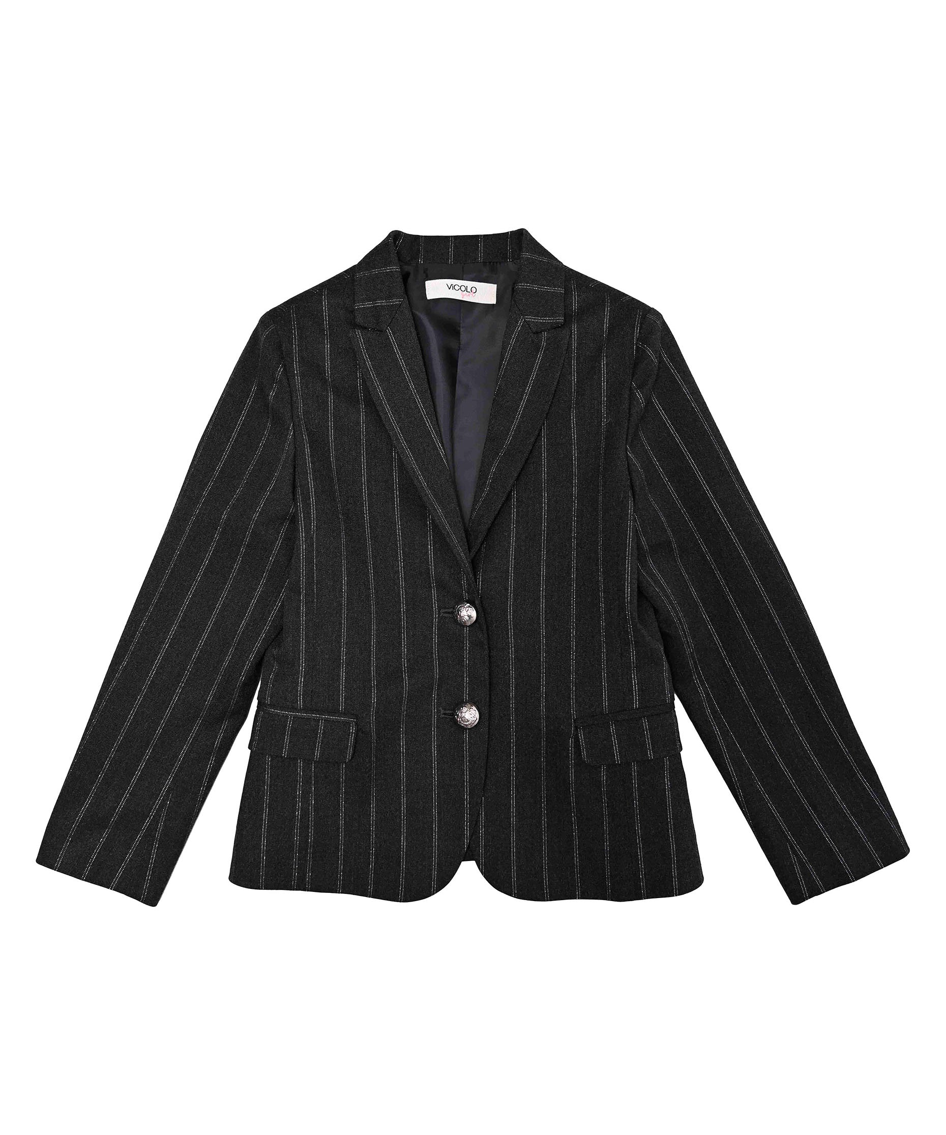 Vicolo Kids Giacca Blazer Gessata Grigia per Bambine