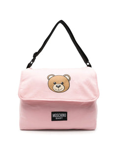 Moschino Kids Borsa Mamma Rosa con Stampa