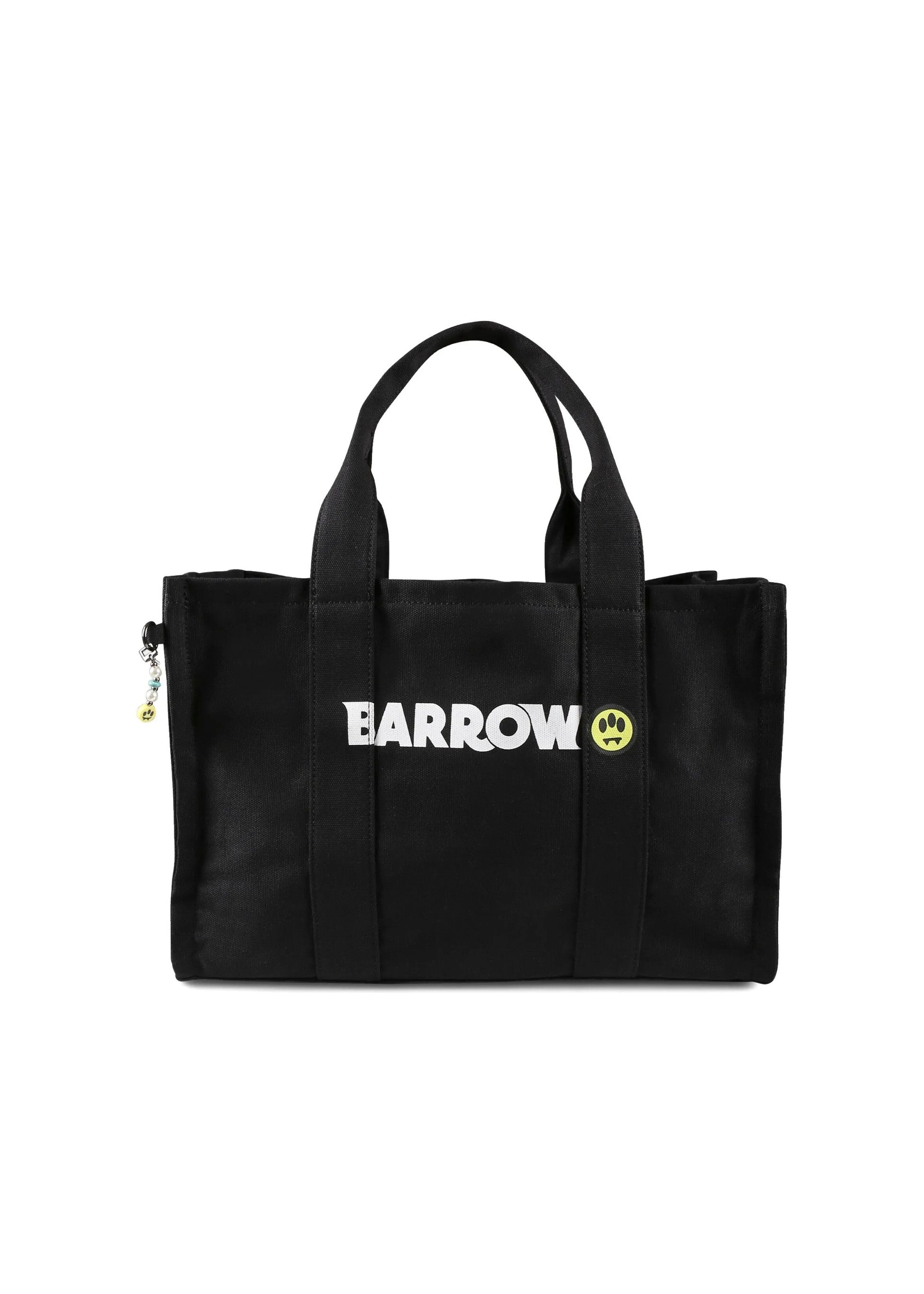 Barrow Kids Borsa Tote Nera con Logo per Bambine (fronte)