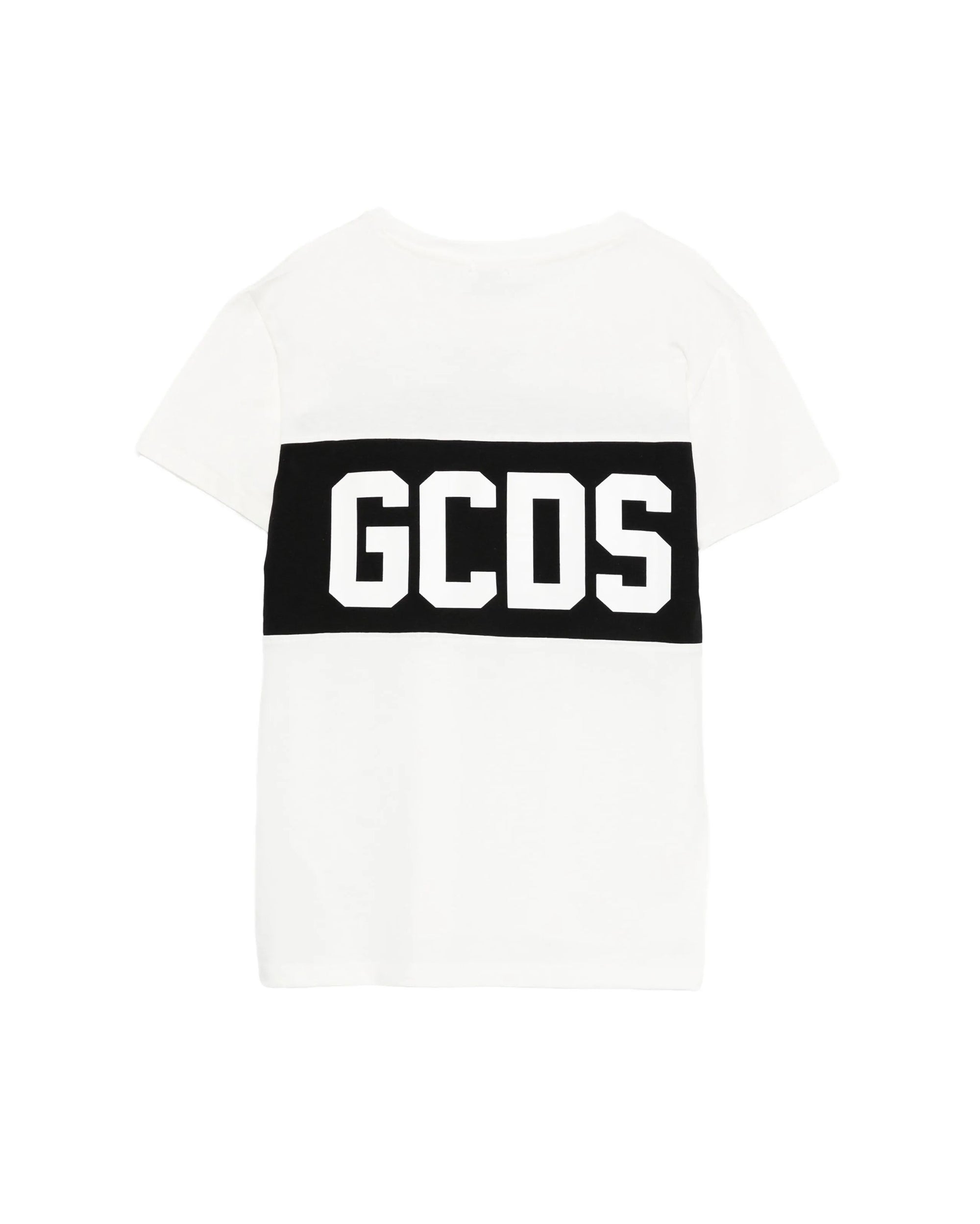 GCDS Kids T-shirt Bianca con Banda Logo