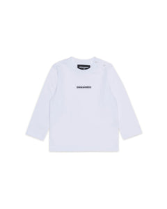 Dsquared2 Kids T-shirt Bianca con Logo per Neonati