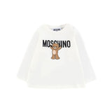 Moschino Kids T-Shirt Panna con Logo per Neonati